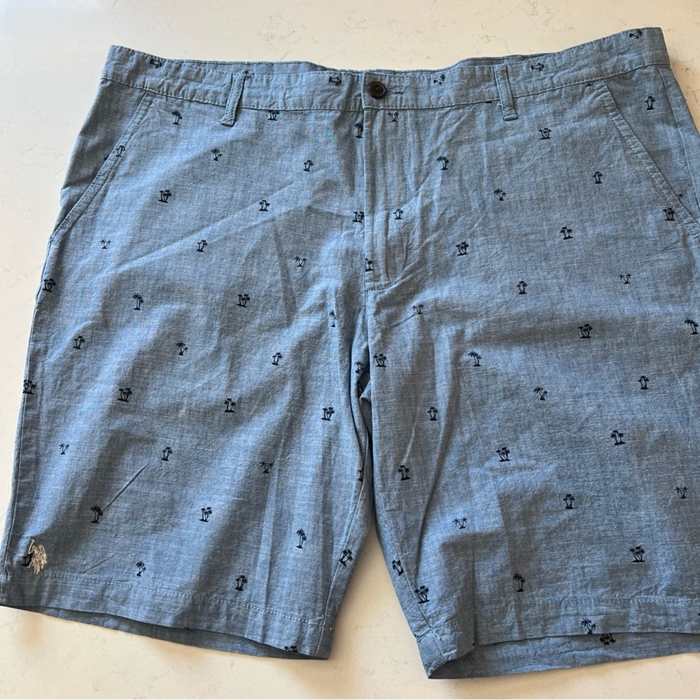 U.S. Polo Assn. Blue Flat Front Shorts Nautical Pattern